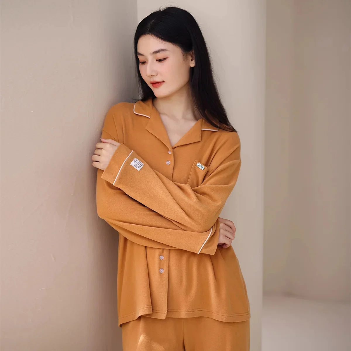 New Spring Autumn Casual Comfortable Loose-Fit Home Clothes Sleepwear Women's Lightweight Cotton Simple Elegant Design