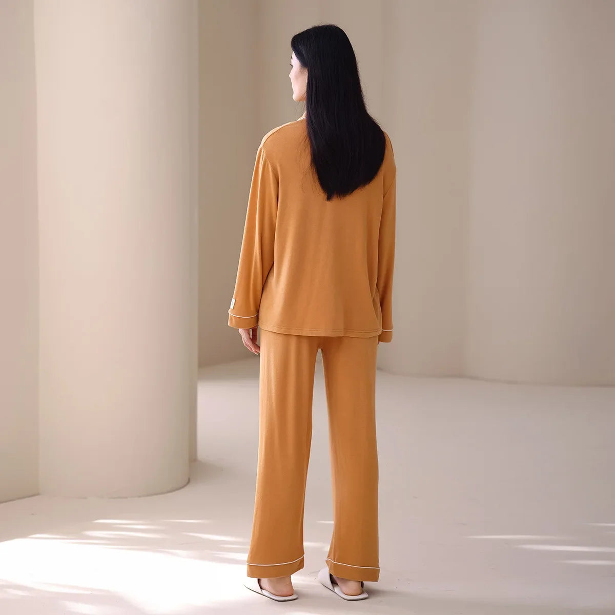 New Spring Autumn Casual Comfortable Loose-Fit Home Clothes Sleepwear Women's Lightweight Cotton Simple Elegant Design