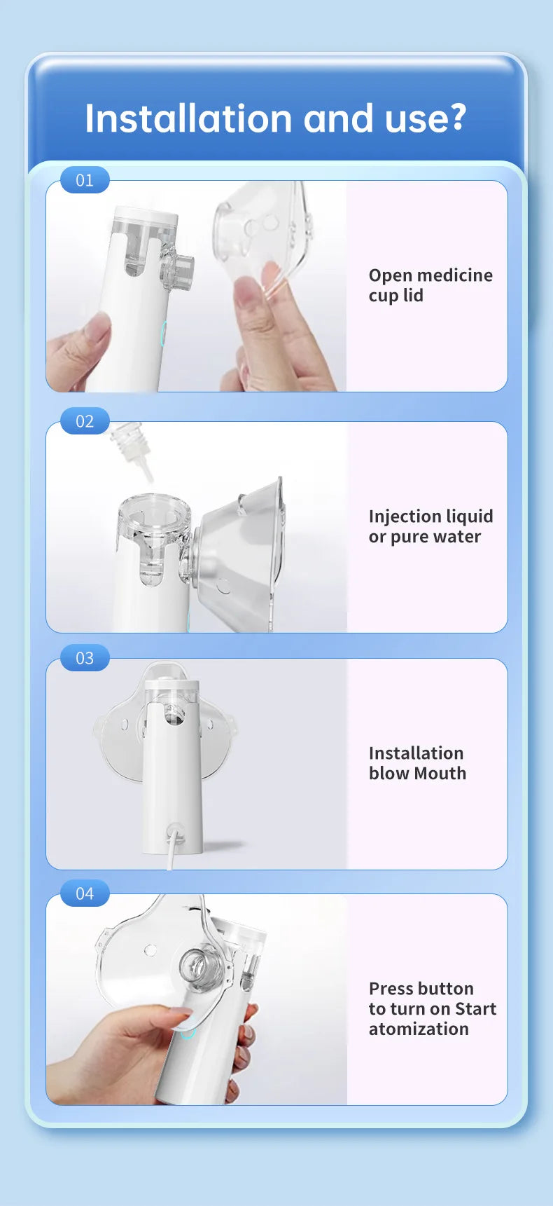 Children Health Care Mini Portable Nebulizer Humidifier