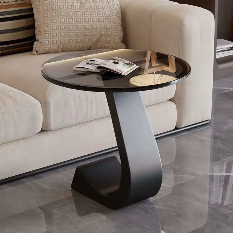 Light Luxury Modern  Simple Home  Living Room  Sofa Small Side Table Rock Slab High-end Sense Bedside Round Table Creative