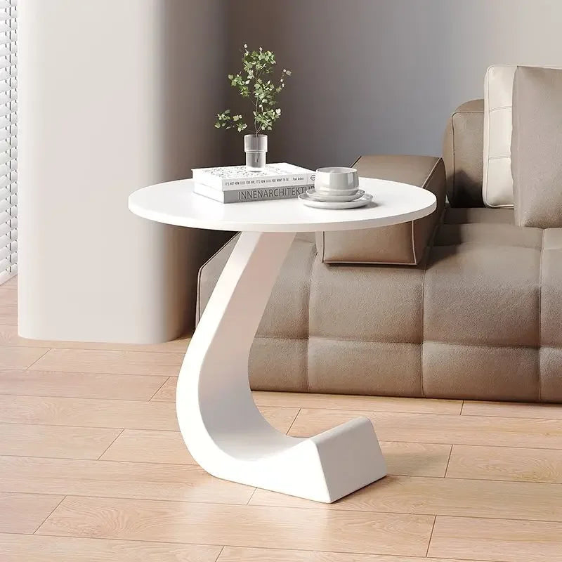 Light Luxury Modern  Simple Home  Living Room  Sofa Small Side Table Rock Slab High-end Sense Bedside Round Table Creative