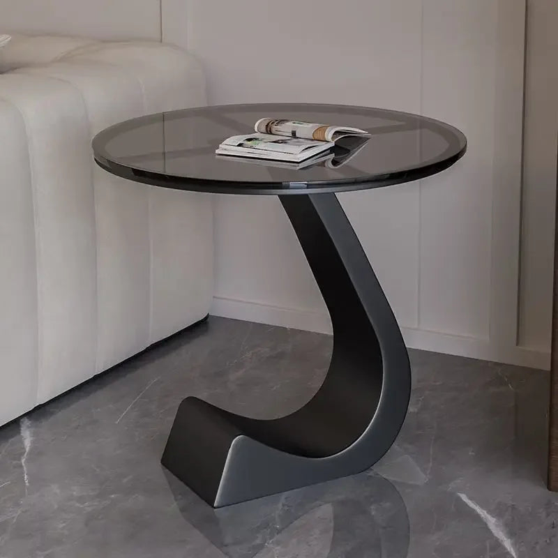 Light Luxury Modern  Simple Home  Living Room  Sofa Small Side Table Rock Slab High-end Sense Bedside Round Table Creative