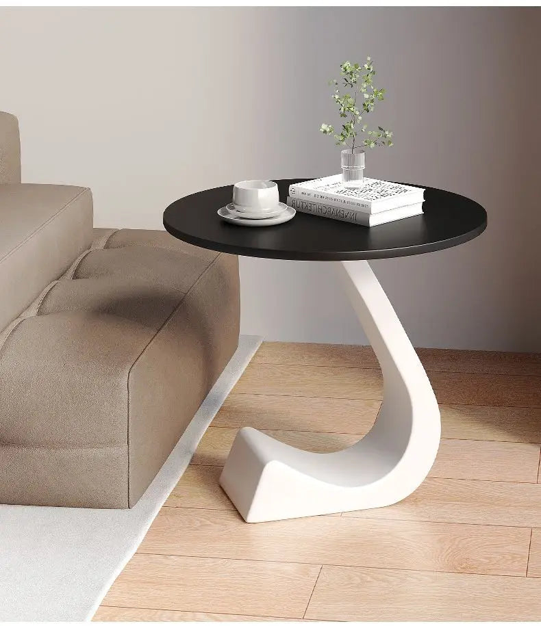 Light Luxury Modern  Simple Home  Living Room  Sofa Small Side Table Rock Slab High-end Sense Bedside Round Table Creative