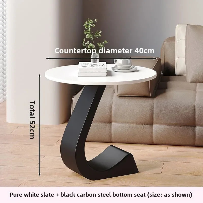 Light Luxury Modern  Simple Home  Living Room  Sofa Small Side Table Rock Slab High-end Sense Bedside Round Table Creative