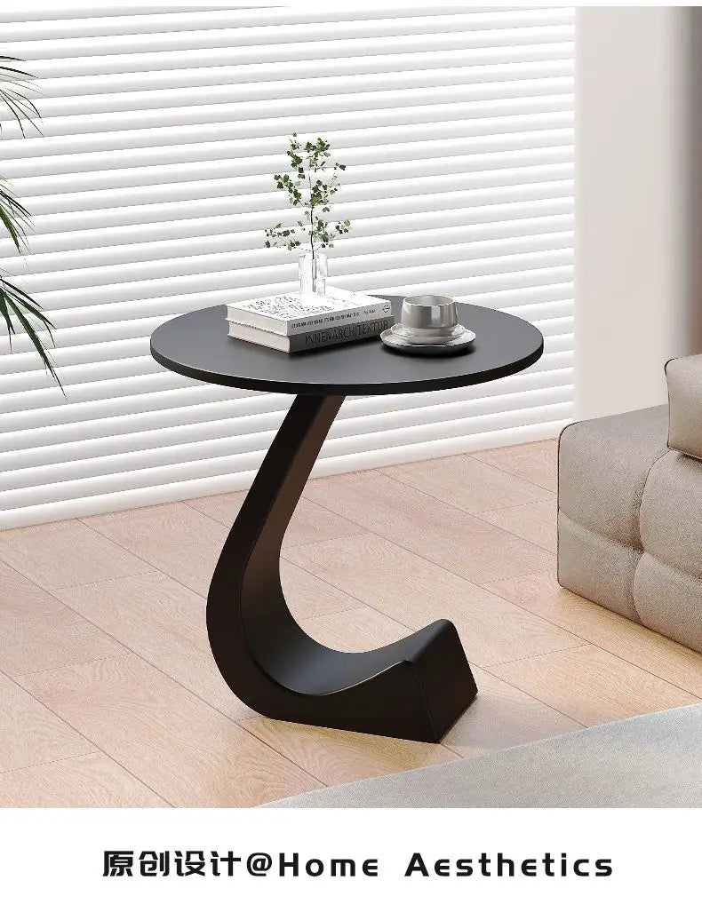 Light Luxury Modern  Simple Home  Living Room  Sofa Small Side Table Rock Slab High-end Sense Bedside Round Table Creative