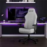 Luna Gaming Chair | Ergonomic Reclining, PVC Leather Computer Home Office Chair, Creative Rocking Function, Moulded Foam | Luna Grey Fabric