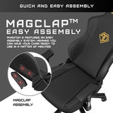 Phantom 3 Series Premium Office Gaming Chair | Leather, Large Wide Seat Gaming Chair with Lumbar Support, Black Gold