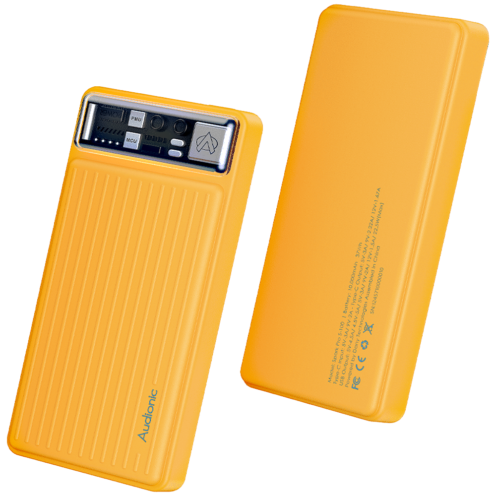 Audionic Power bank, Spark Pro S-100 10000mAh Powerbank, PD 22.5W with Dual USB Output Ports, Dual Input, High Capacity Power Bank