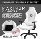 Phantom 3 Series Premium Office Gaming Chair | Leather, Large Wide Seat Gaming Chair with Lumbar Support, White