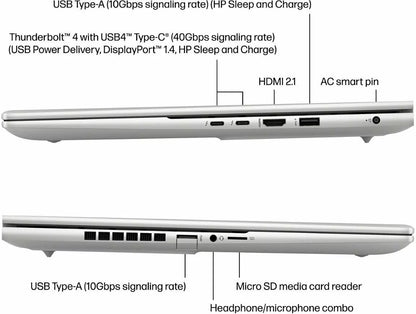 HP Envy 16 H1053dx - Raptor Lake - 13th Gen Core i7 13700H Processor 16GB 1-TB SSD 8-GB NVIDIA GeForce RTX4060 GDDR6 GC 16" WQXGA 1600p IPS 120Hz Touchscreen MicroEdge Display B&O Backlit KB TPM W11 (Natural Silver, NEW)