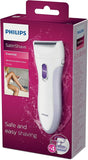 Philips LadyShave Wet And Dry Electric Body Shaver For Women With Protection Cap And Storage Pouch, White/Purple, HP6342/00