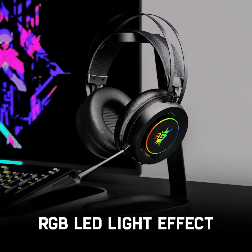 Redgear Cloak Wired RGB Wired Over Ear Gaming Headphones with Mic