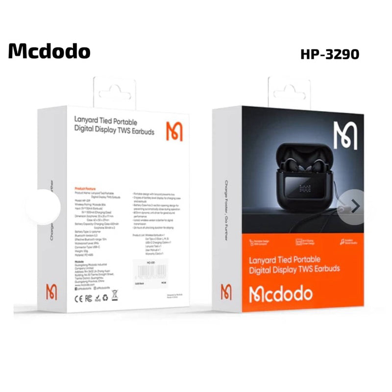 Mcdodo HP-3290 Lanyard Tied Portable Digital Display TWS Earbuds