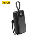 ASPOR A319 50000mAh 22.5W High-Speed Power Bank with Built-in Cable