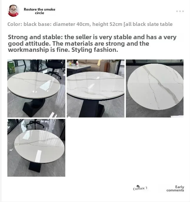 Light Luxury Modern  Simple Home  Living Room  Sofa Small Side Table Rock Slab High-end Sense Bedside Round Table Creative