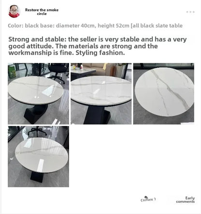 Light Luxury Modern  Simple Home  Living Room  Sofa Small Side Table Rock Slab High-end Sense Bedside Round Table Creative