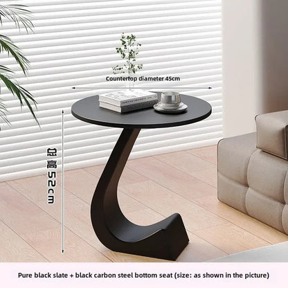 Light Luxury Modern  Simple Home  Living Room  Sofa Small Side Table Rock Slab High-end Sense Bedside Round Table Creative