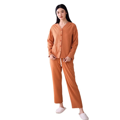 New Spring Autumn Casual Comfortable Loose-Fit Home Clothes Sleepwear Women's Lightweight Cotton Simple Elegant Design