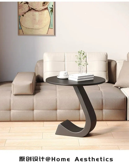 Light Luxury Modern  Simple Home  Living Room  Sofa Small Side Table Rock Slab High-end Sense Bedside Round Table Creative