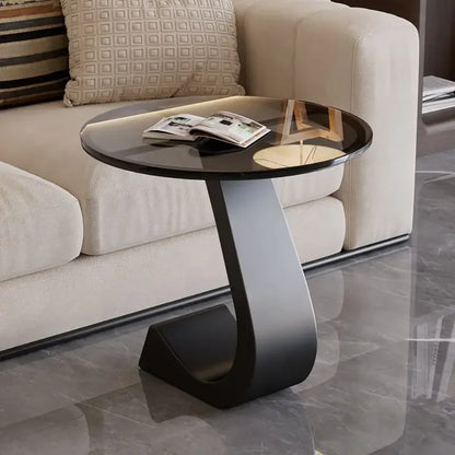 Light Luxury Modern  Simple Home  Living Room  Sofa Small Side Table Rock Slab High-end Sense Bedside Round Table Creative