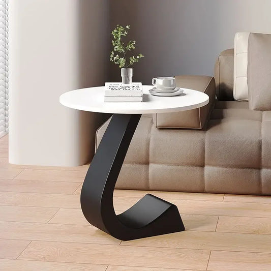 Light Luxury Modern  Simple Home  Living Room  Sofa Small Side Table Rock Slab High-end Sense Bedside Round Table Creative
