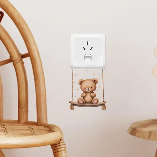 Cute cartoon animals children's bedroom porch living room home decorative light switch sticker self-adhesive wall stickers