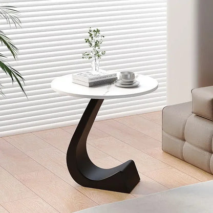 Light Luxury Modern  Simple Home  Living Room  Sofa Small Side Table Rock Slab High-end Sense Bedside Round Table Creative