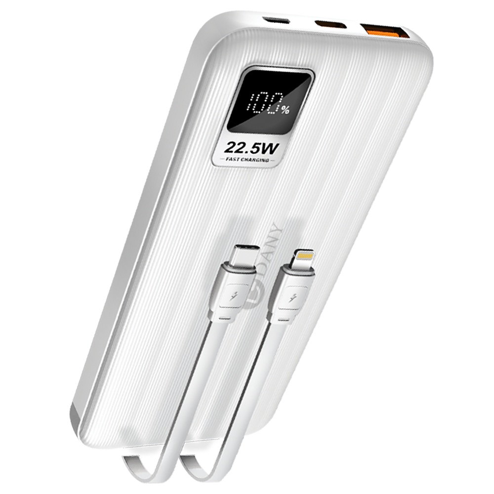 Dany Flash F-10 Power bank 10000 mah, Micro/Type C Input, lightening input, Digital Display Powerbank, 10000mah fast charging PowerBank