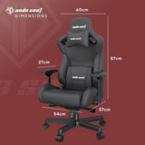 Kaiser 2 Gaming Chair for Adults - XL Reclining Video Game Chairs, PVC Leather Ergonomic Office Chair, Heavy Duty Neck & Back Lumbar Support - Luxury Black Computer Chairs for Home & Work