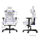 Kaiser 2 Gaming Chair for Adults - XL Reclining Video Game Chairs, PVC Leather Ergonomic Office Chair, Heavy Duty Neck & Back Lumbar Support - Luxury White Computer Chairs for Home & Work