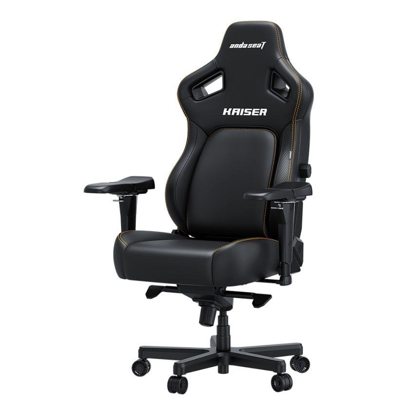 Kaiser 4 L Leather Gaming Chair - Elegant Black