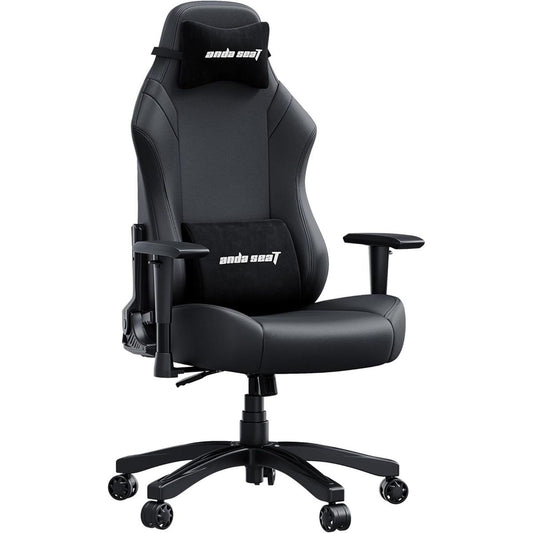 Luna Large Gaming Chair - Ergonomic Reclining Video Game Chairs, PVC Leather Computer Home Office Chair, Heavy Duty Neck & Back Lumbar Support - Black Folding Recliner Seat for Adults