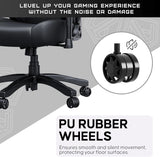 Luna Large Gaming Chair - Ergonomic Reclining Video Game Chairs, PVC Leather Computer Home Office Chair, Heavy Duty Neck & Back Lumbar Support - Black Folding Recliner Seat for Adults