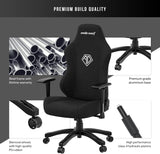 Phantom 3 Fabric Gaming Chairs for Adults - Large Wide Seat Gaming Chair with Lumbar Support, Comfortable Premium Video Gaming Seats with Headrest - Black Gaming Chair with Cushion