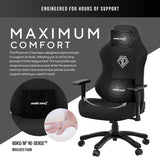 Phantom 3 Fabric Gaming Chairs for Adults - Large Wide Seat Gaming Chair with Lumbar Support, Comfortable Premium Video Gaming Seats with Headrest - Black Gaming Chair with Cushion