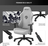 Phantom 3 Fabric Gaming Chairs for Adults - Large Wide Seat Gaming Chair with Lumbar Support, Comfortable Premium Video Gaming Seats with Headrest - Grey Gaming Chair with Cushion