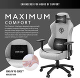 Phantom 3 Fabric Gaming Chairs for Adults - Large Wide Seat Gaming Chair with Lumbar Support, Comfortable Premium Video Gaming Seats with Headrest - Grey Gaming Chair with Cushion