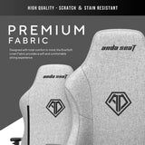 Phantom 3 Fabric Gaming Chairs for Adults - Large Wide Seat Gaming Chair with Lumbar Support, Comfortable Premium Video Gaming Seats with Headrest - Grey Gaming Chair with Cushion