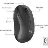 M240 Bluetooth silent Mouse - Black