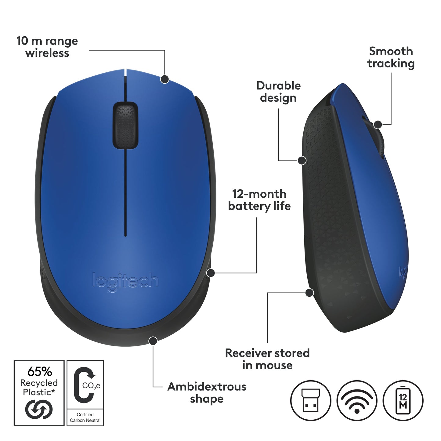 M171 Wireless Mouse - Blue