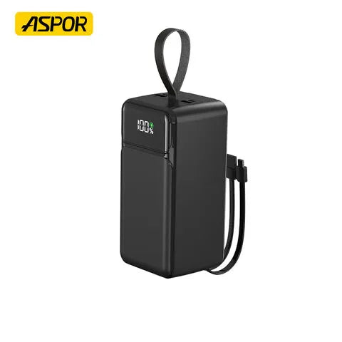 ASPOR A319 50000mAh 22.5W High-Speed Power Bank with Built-in Cable